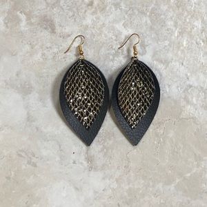 2.5” Handmade Faux Leather Earrings